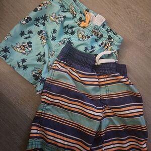 Disney Kids Swim Trunks - Aqua and Navy Stripes